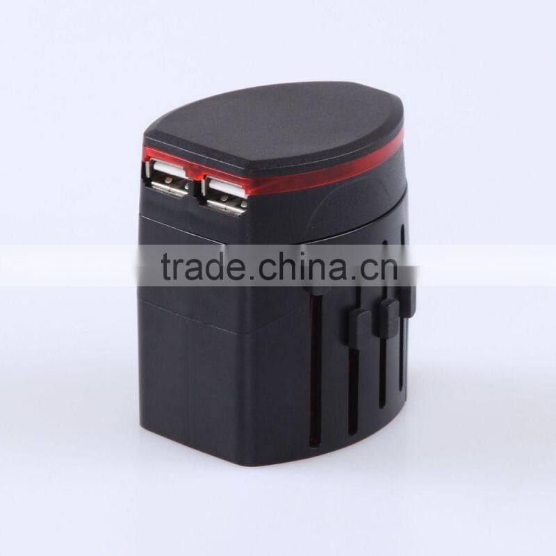 2015 dual usb universal travel adapter with USA / Australia / Europe / UK worldwide plugs universal travel adapter