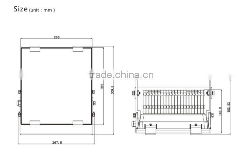Bridgelux chip Meanwell driver outdoor led flood light 100w Led Flood light 5 years warranty