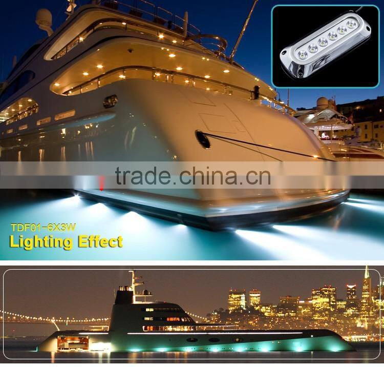 7.5 inch 18W yacht boat marine light IP 68 316 stainless steel anti-corrosion