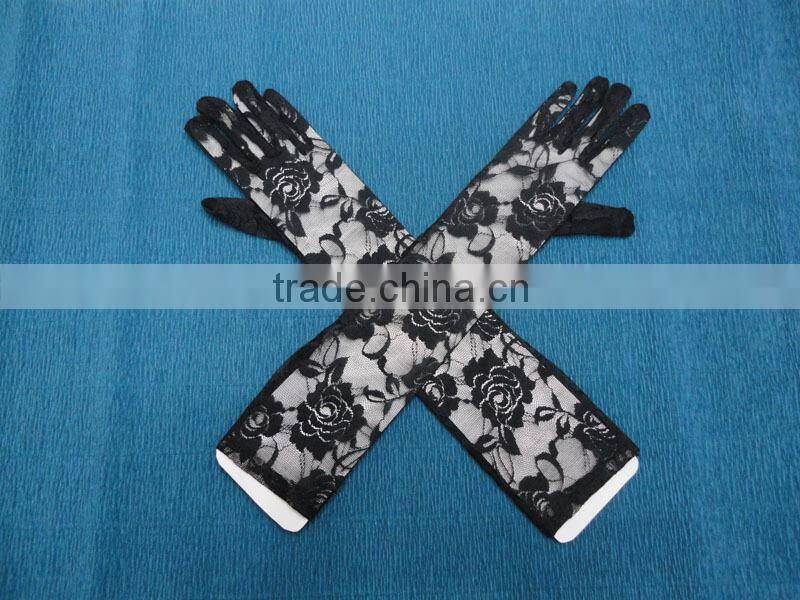 Black Lace Gloves Arm Length Lace Gloves