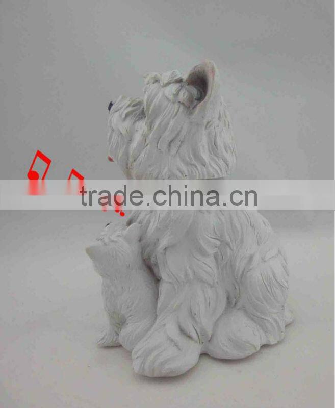 home resin music dog with shake head