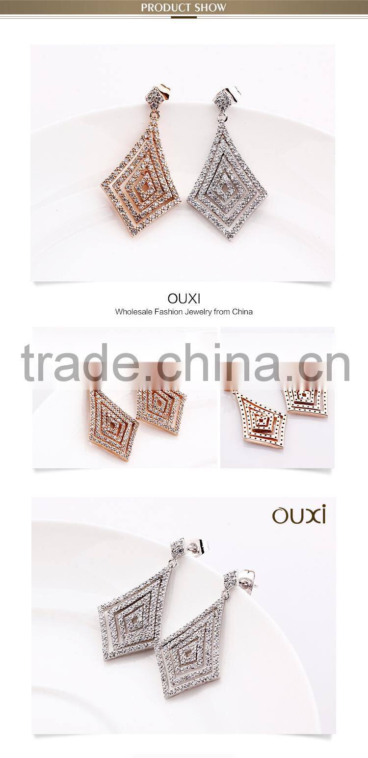 OUXI 2015 wholesale bridal 18k gold zircon fashion jewelry set 11242-2