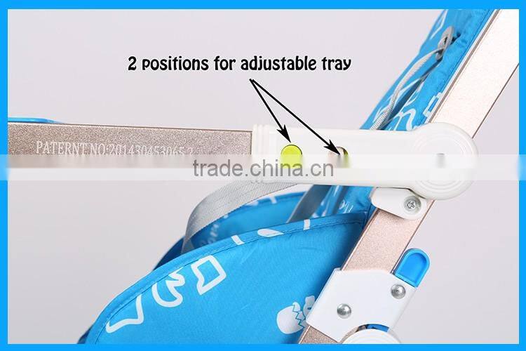 European design aluminium frames high quality feeding baby high chair for indoor use