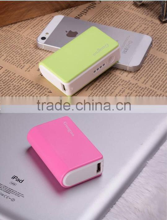 Guoguo wholesale factory price mini pocket 5200mAh portable mobile power bank for samsung