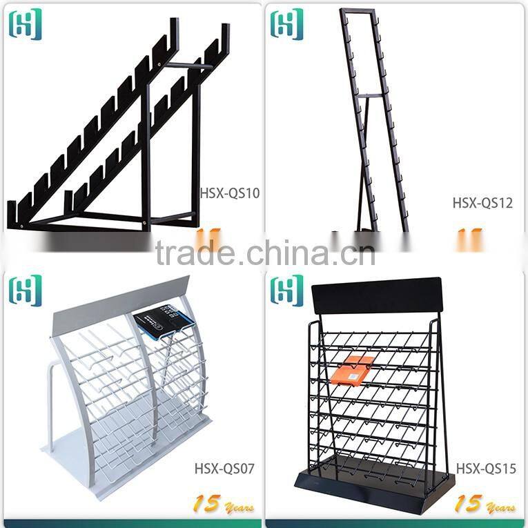 custom powder coat big metal ceramic floor tile display stand HSX-S0363