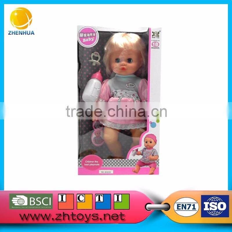 14 inch baby alive doll with feeding-bottle and rattle baby doll for sale