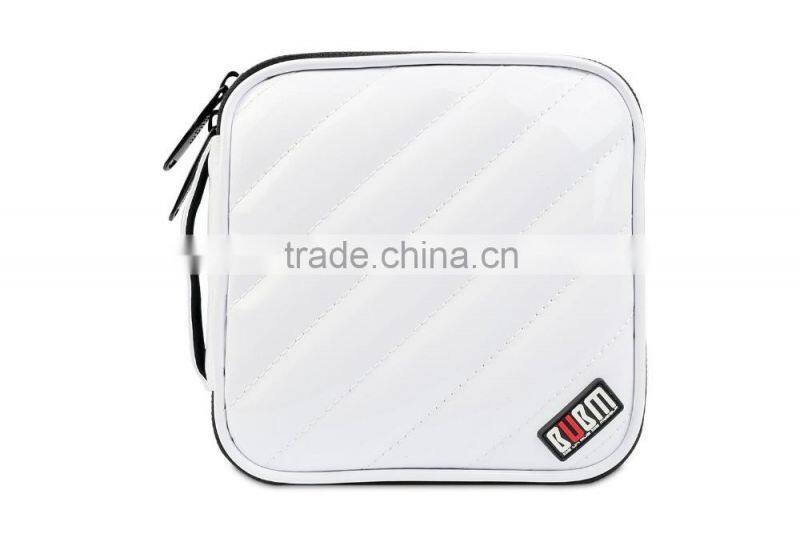 PU leather White Square CD bag,DVD VCD Case,Cute CD case