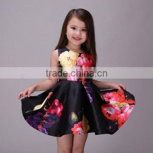 2016 baby girls kids party wear dresses factory direct flower summer dresses for kids