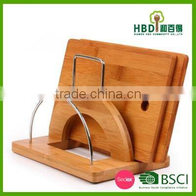 New products bamboo cutting board stand/cutting board holder rack