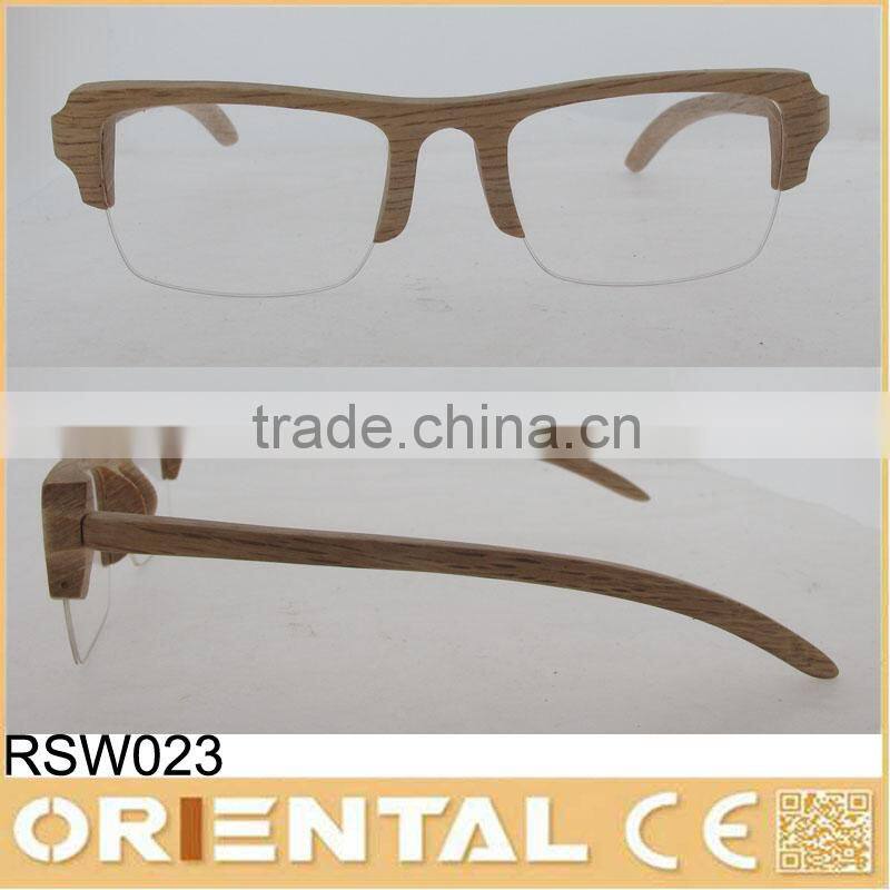 fashionalble and high quality half frame bamboo wooden sunglasses