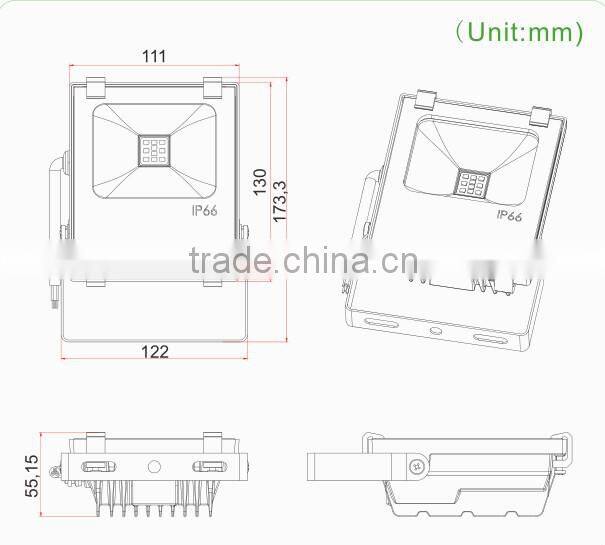 High quality outdor led flood light 10 watt IP66, outdoor flood light, EMC3030,95lm/w, PF>0.95,ra>80,CB/GS/SAA, 5 years warranty
