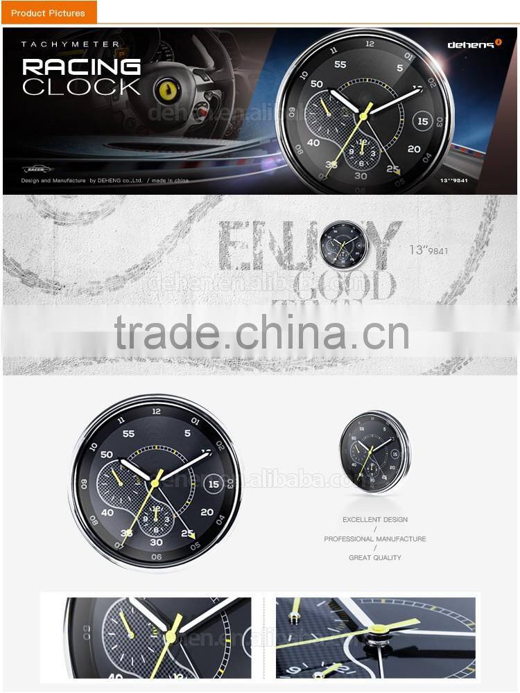 DEHENG 13-inch Cool Racing black dial Watch Clock metal clock