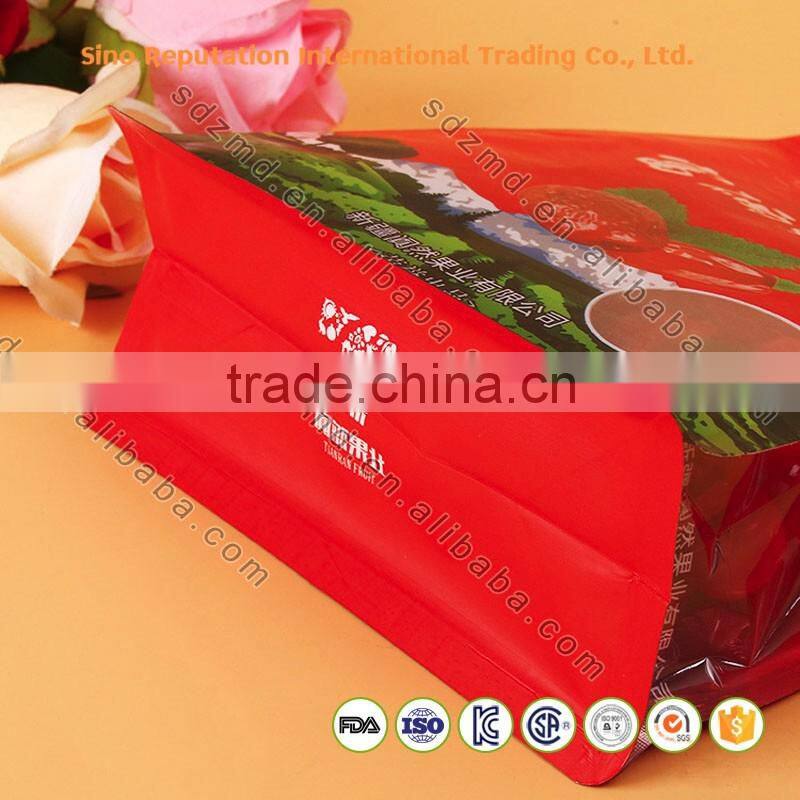 Food grade stand up packaging bag with zipper for dried fruit , nuts