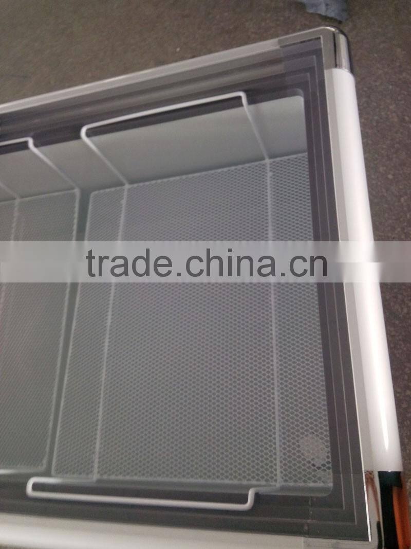 2m Glass top doors quick frozen chest freezer