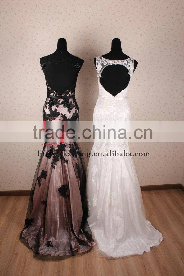 Graceful simple design young women party dress lace wedding dress
