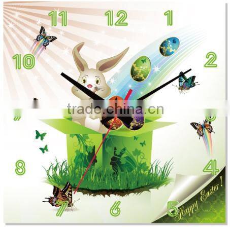 funny design lovely kids room MDF oil painting wall clock