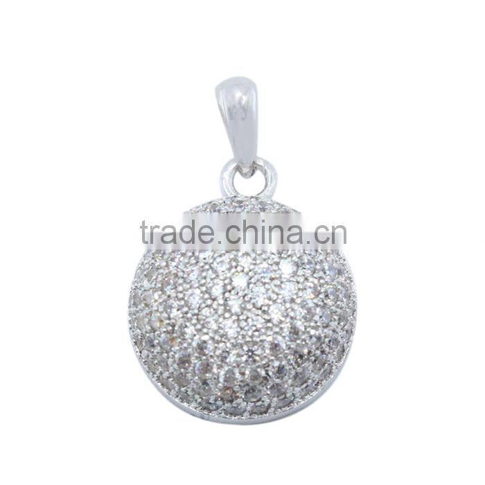2015 new design gemstone crown pendant CZ pendant for party girl bridal silver pendant wholesale