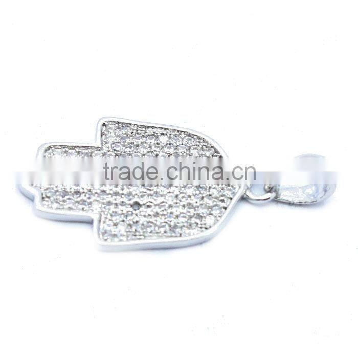 925 silver pendant palm shape design pendant micro pave setting zircon