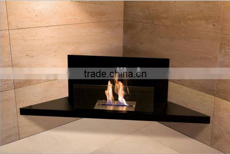 90 Degree Bent Good Quality Stainless Steel bio ethanol wall fireplace real fire