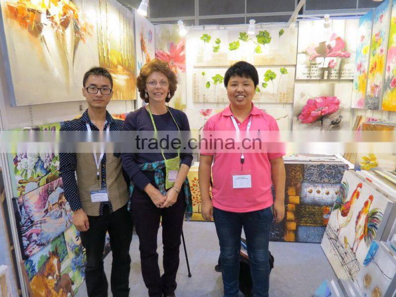 Modern Cartoon Handmade Oil Dog Painting On Canvas For Decor