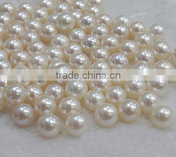 Natural AAAA half-drilled 6.5-7mm round freshwater loose Pearls