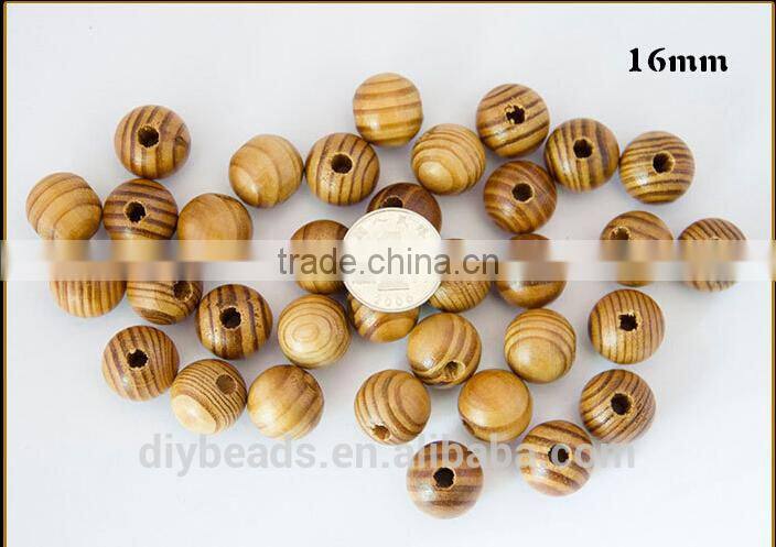 8mm wood round fringle pattern beads