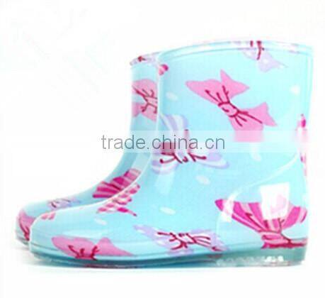 Cartoon sky light rainboots for kids, lovely pvc rain shoes, water proof shoes