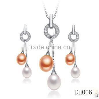 2015 Viennois new design freshwater pearl ring and earing set
