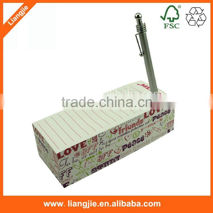 Promotion custom logo design print every sides sticky note pad memo cube