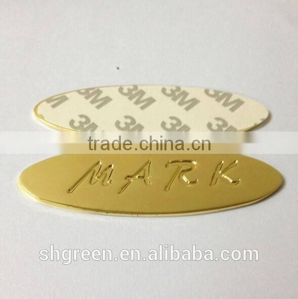 Lead-free metal raised logo plate with back 3M foam glue