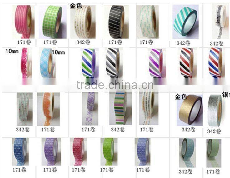 Wholesale YIWU FACTORY 1.5cm x 10m kawaii Japanese Washi rice paper deco adhesive colorful lace Doily MASKING TAPE