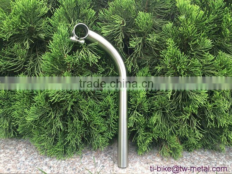 XACD made titan bending bicycle stem customized ti bike stems with hand brush finished ti bicycle stem oem cheap made in china