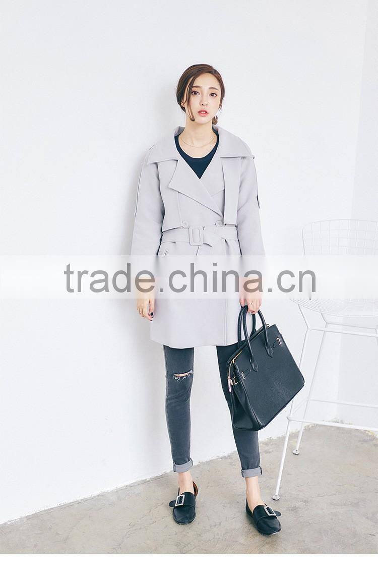 Autumn Winter New Loose Jacket With Belt Women Coat Female Fashion