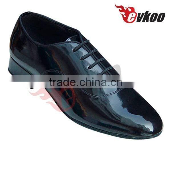 Newest design black shiny patent leather latin dance shoes for men genuine leather outsole factory wholesale price