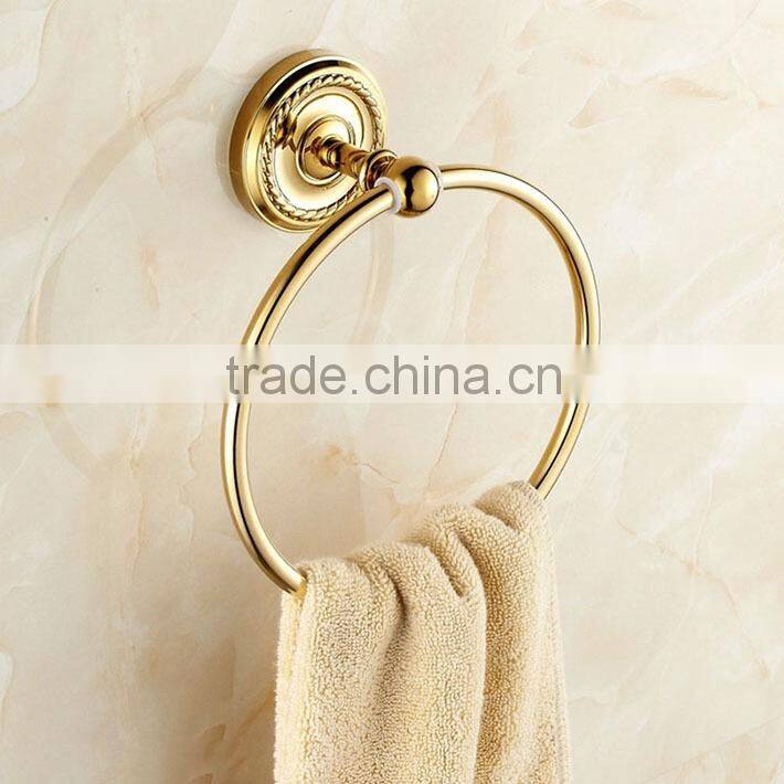 Gold color round shape towel ring Solid Brass towel ring ,Bathroom Hardware Product,Bathroom Accessories acrylic towel ring