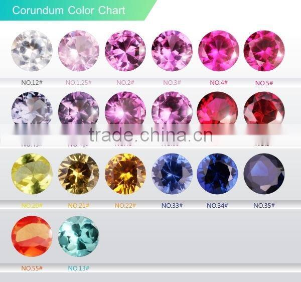 WUZHOU gems loose cubic zirconia 5# round shape synthetic corundum ruby gemstone
