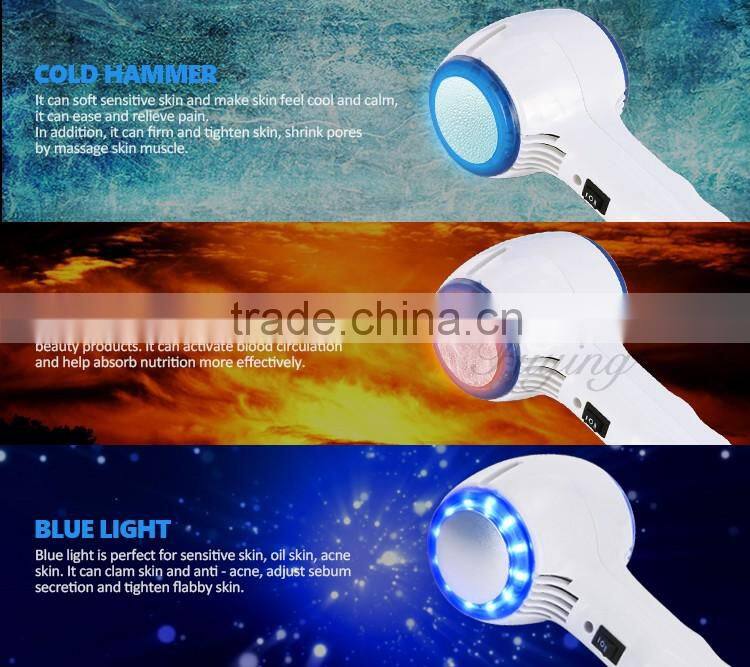 led beauty machine hot cold hammer machine with blue and red light
