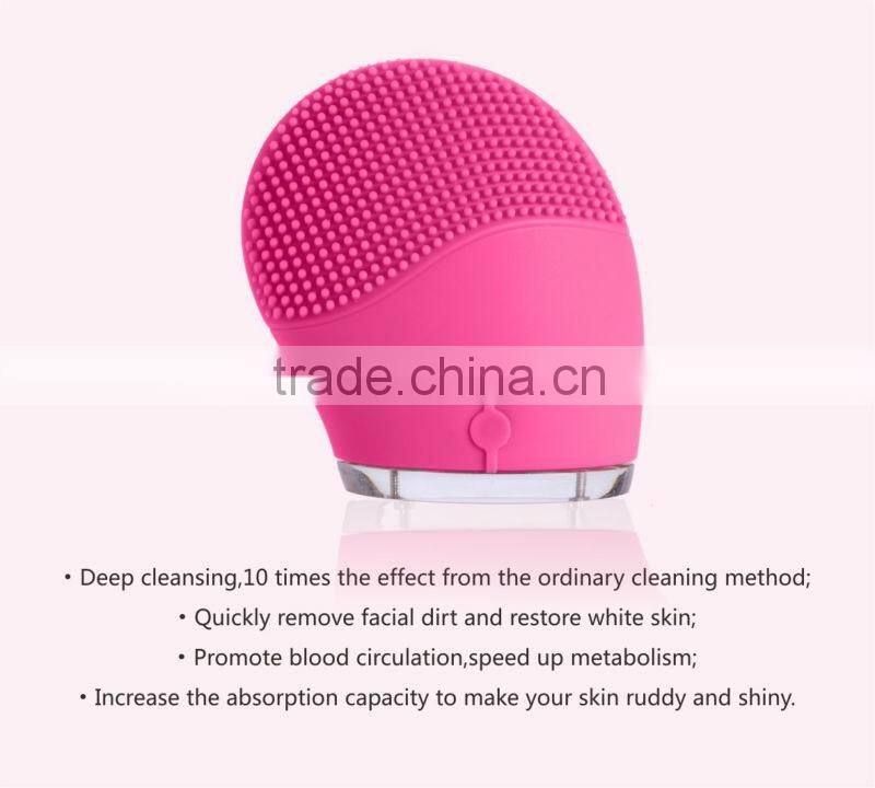 Colorful virbrating electric facial cleansing brush