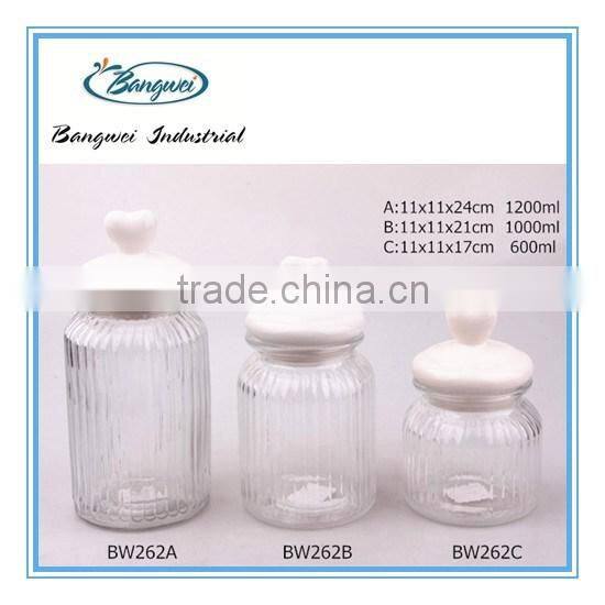 glass candy jar with ceramic lid