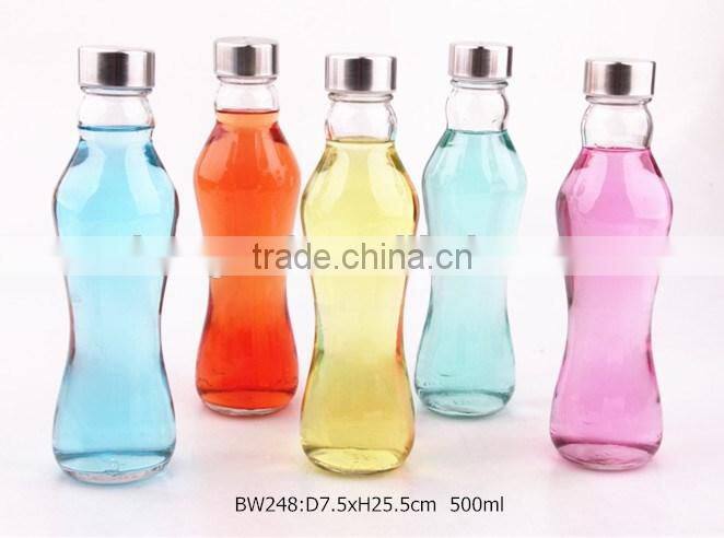 clear round glass bottle with lid