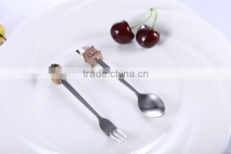 Top quality Christmas gift stainless steel teaspoon and dessert fork , osaka pearls japan