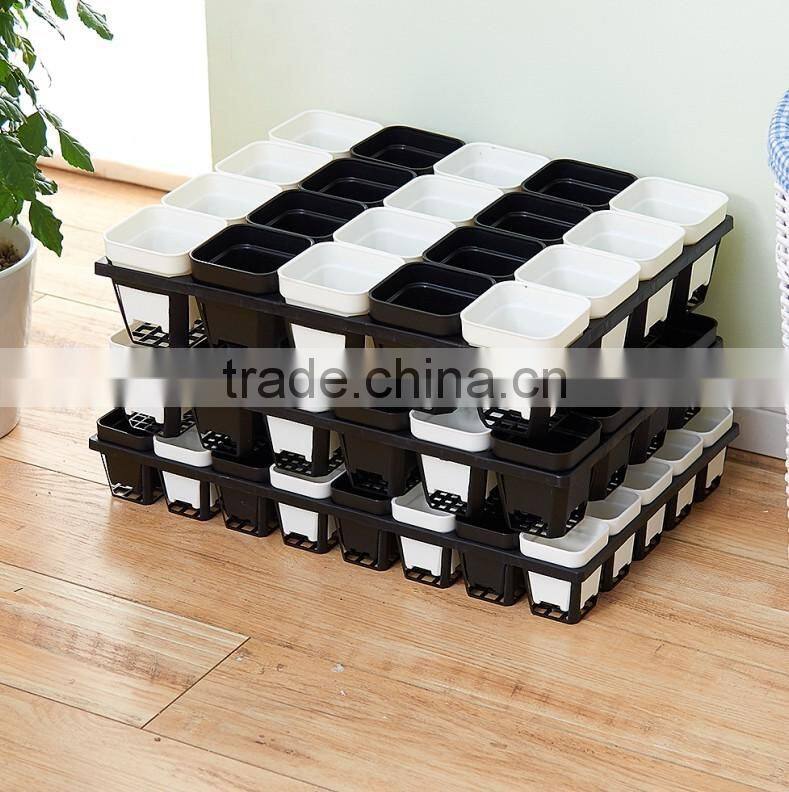 free samples Small Flower pot Gardening Mini Plastic Pots Square Flower Bonsai Planter Nursery Pots 10.5*9.6cm