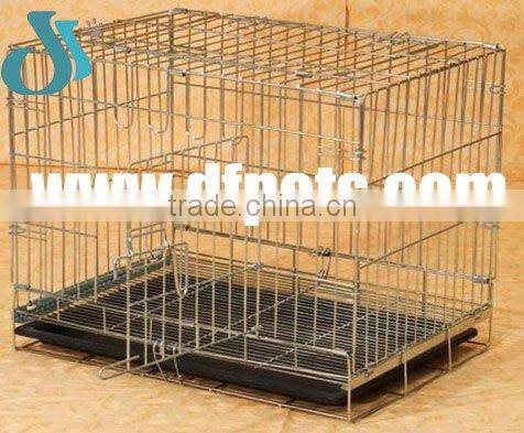 Folding Wire Pet Dog Cages With Plastic Tray