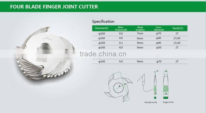 Tenon Cutter Comb Machine Finger Joint Cutter 160*4.0*50*4T*12mm