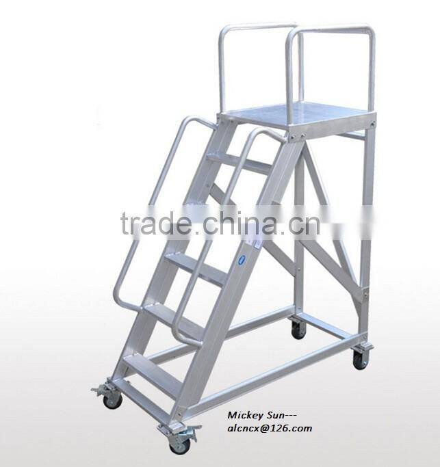 aluminum anti-slip mobile platform ladder, aerial working platform