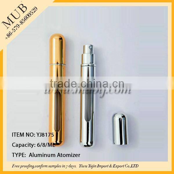 unique aluminum perfume bottle hot sale vial refillable mini spray high end