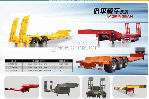 Chinese OEM 3 Axle 100T Low Bed Semi Trailer for sale
