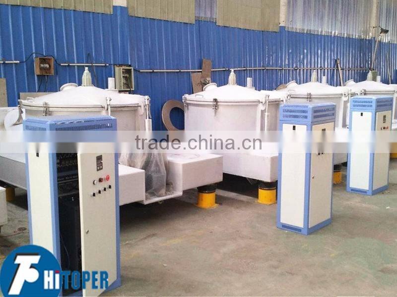 Plastic coated centrifugal separator used for acid suspension filtration