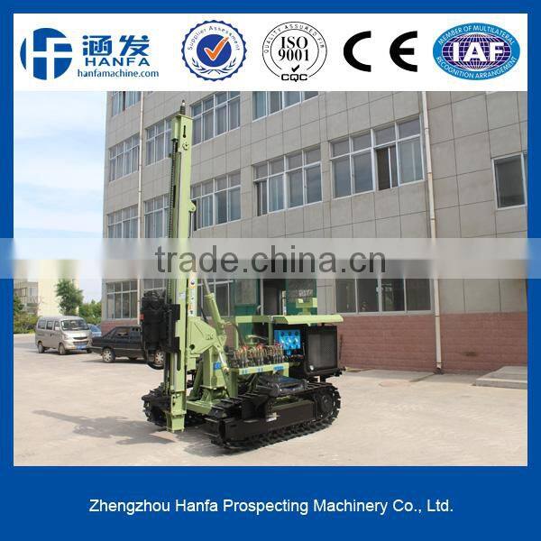 HF130Y crawler drilling rig, work with air compressor