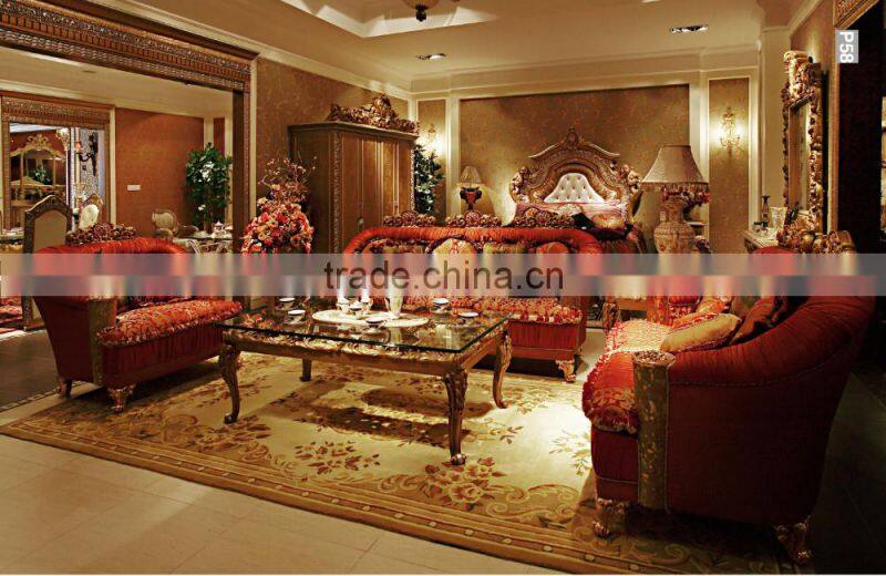 Antique Rococo Design Luxury Floral Carving Display Cabinet/ European Classic Wood Carved Frame 4-Door Glass Wine Cabinet